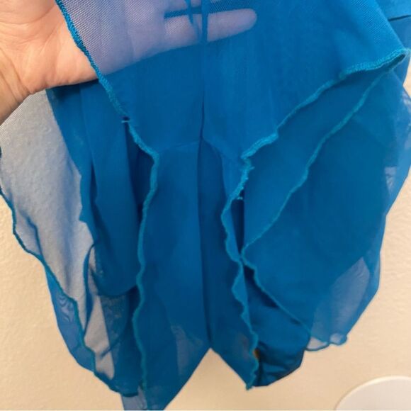 The Line up solo dance costume ALYSHA BIKETARD teal mallard green rhinestone 10 - Picture 6 of 12